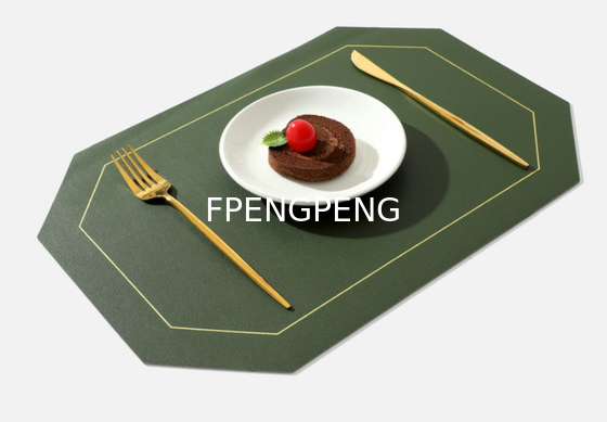 NORDIC INSTAGRAM WESTERN DINING MAT OIL PROOF TABLE MAT PVC DINING PLATE MAT SOLID COLOR DOUBLE LAYER SQUARE LEATHER MAT