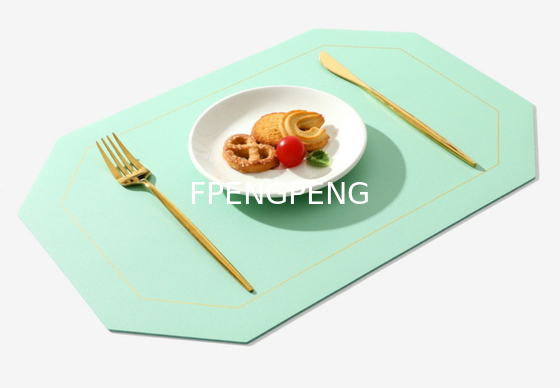 NORDIC INSTAGRAM WESTERN DINING MAT OIL PROOF TABLE MAT PVC DINING PLATE MAT SOLID COLOR DOUBLE LAYER SQUARE LEATHER MAT