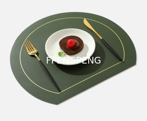 irregular Instagram Western food mat, solid color thermal insulation mat, double-layer leather dining table mat