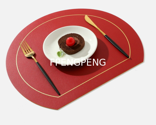 irregular Instagram Western food mat, solid color thermal insulation mat, double-layer leather dining table mat