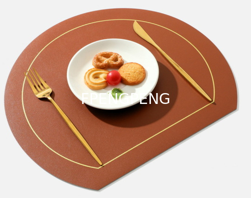 irregular Instagram Western food mat, solid color thermal insulation mat, double-layer leather dining table mat