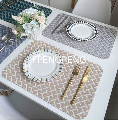 household anti slip point plastic dining table mat, high-end and delicate Simple cotton and linen chenille dining mat,