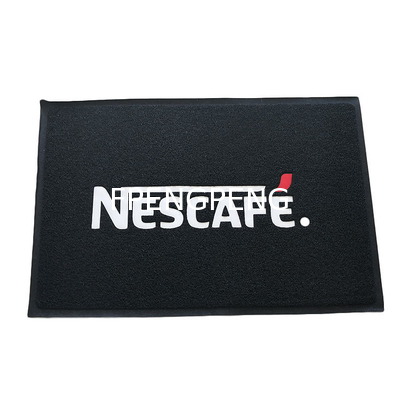 Home Use PVC Coil Door Mat with Boarder with Printing Durable and Affordable PVC Flooring Mat Black Color
