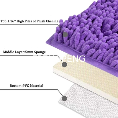 Cross border hot selling encrypted Schneider floor mat  irregular bathroom toilet water absorbing mat anti slip mat