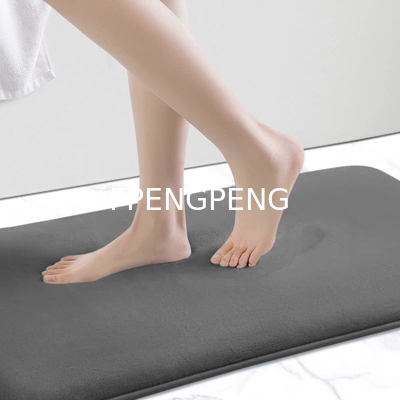 Bath mat anti skid gray memory foam bathroom bedroom mat quick drying customizable mat for bathroom