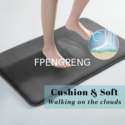 Bath mat anti skid gray memory foam bathroom bedroom mat quick drying customizable mat for bathroom