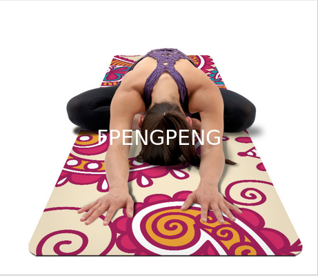 Wholesale professional full color printing OEM suede and natural rubber yoga mat