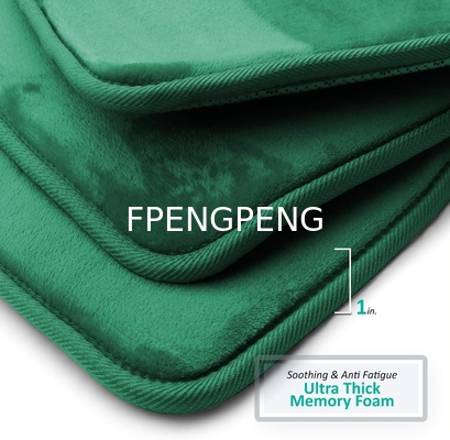 Velvet Memory Foam Bath Mats for Bathroom - Non-Slip, PVC Backing Bath Rugs, Washable Bathroom Rug Mats - Dries Quickly,