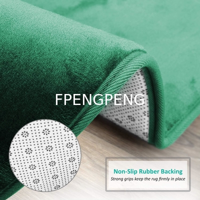 Velvet Memory Foam Bath Mats for Bathroom - Non-Slip, PVC Backing Bath Rugs, Washable Bathroom Rug Mats - Dries Quickly,