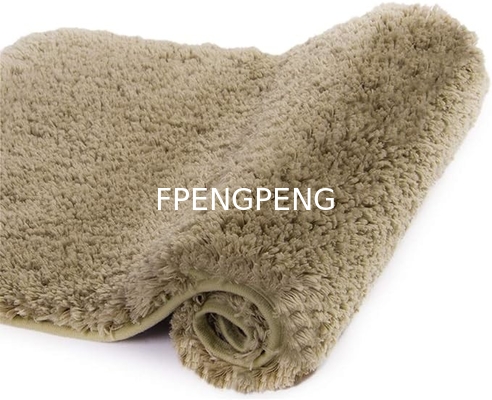 Microfibe Non Slip Bath Mat for Bathroom Taupe Grey Water Absorbent Soft Microfiber Shaggy Bathroom Mat Machine Washable
