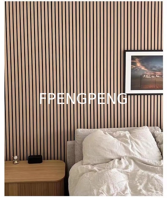 Polyester Fabric Fiber Free Samples MDF Slat Interior Decorative Wooden Wall Panel Board Pet Acoustic Panel