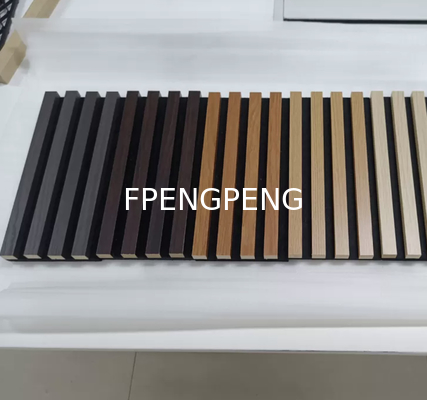 Wood Panels for Wall, Time-Saving Installation, Versatile Wood Slat Wall Decor, Enhanced Acoustic &amp; Sound Proof Fluted Design for Home &amp; Office  Dark Walnut, 94.5x12.5 Inch