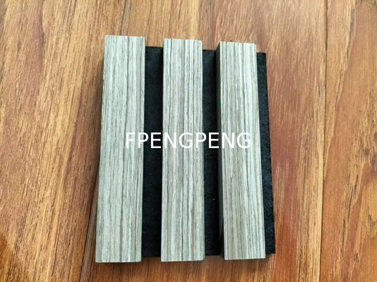 Factory Walnut Slat Wood Panel With Black Pet Felt Interior acoustic Wall panel