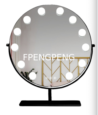 LED mirror desktop storage European style princess mirror 8-inch 360 degree rotating with light double-sided LED mirror