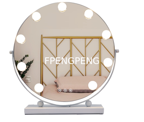 LED mirror desktop storage European style princess mirror 8-inch 360 degree rotating with light double-sided LED mirror