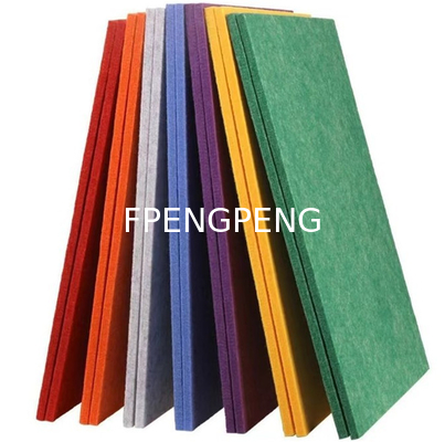 Green Fiber Acoustic Wall Panel Easy Maintenance Polyester Fiber Panel B1 Fireproof Grade