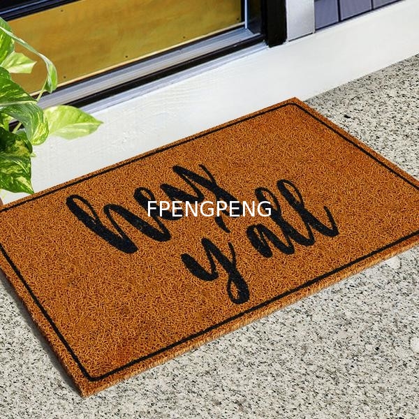 pvc loop mat PVC Coil Door Anti Slip Kitchen Bathroom Cartoon Expression Hallway Floor Mat