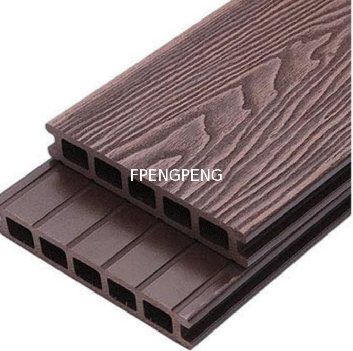 Garden Flooring Wood Plastic Composite Flooring Brushed Wood Grain WPC Wood Plastic Composite Decking