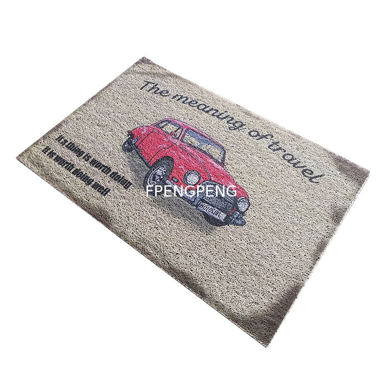 custom size door mats PVC Coil Door Anti Slip Kitchen Bathroom Cartoon Expression Hallway Floor Mat