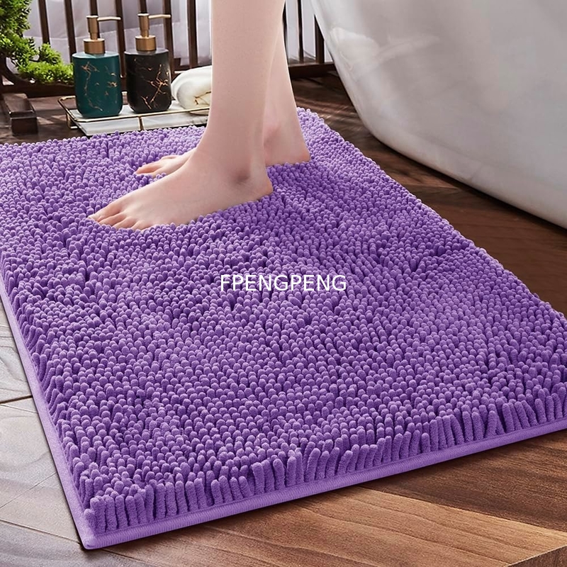 Cross border hot selling encrypted Schneider floor mat  irregular bathroom toilet water absorbing mat anti slip mat