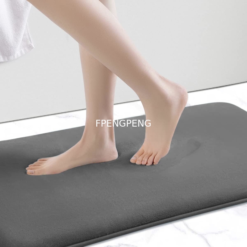 Bath mat anti skid gray memory foam bathroom bedroom mat quick drying customizable mat for bathroom
