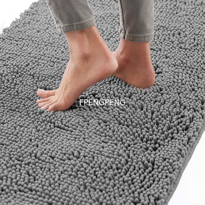Bath Rug 30x20, Thick Soft Absorbent Chenille, Rubber Backing Quick Dry Microfiber Mats, Machine Washable Rugs
