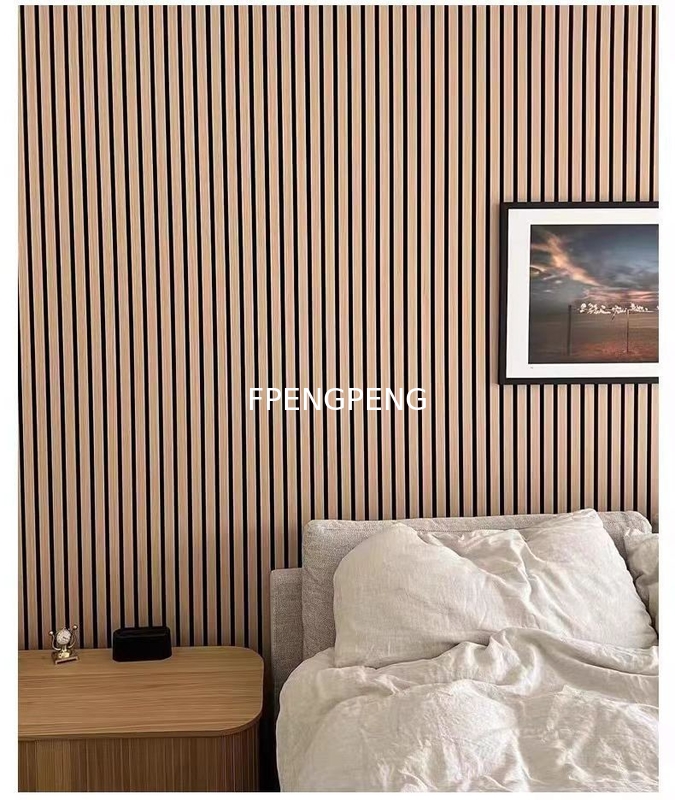 decorative acoustic wall panels Slatted Sound-Absorbing Wall Decorative Soundproof Wooden Slate Acoustic Panel