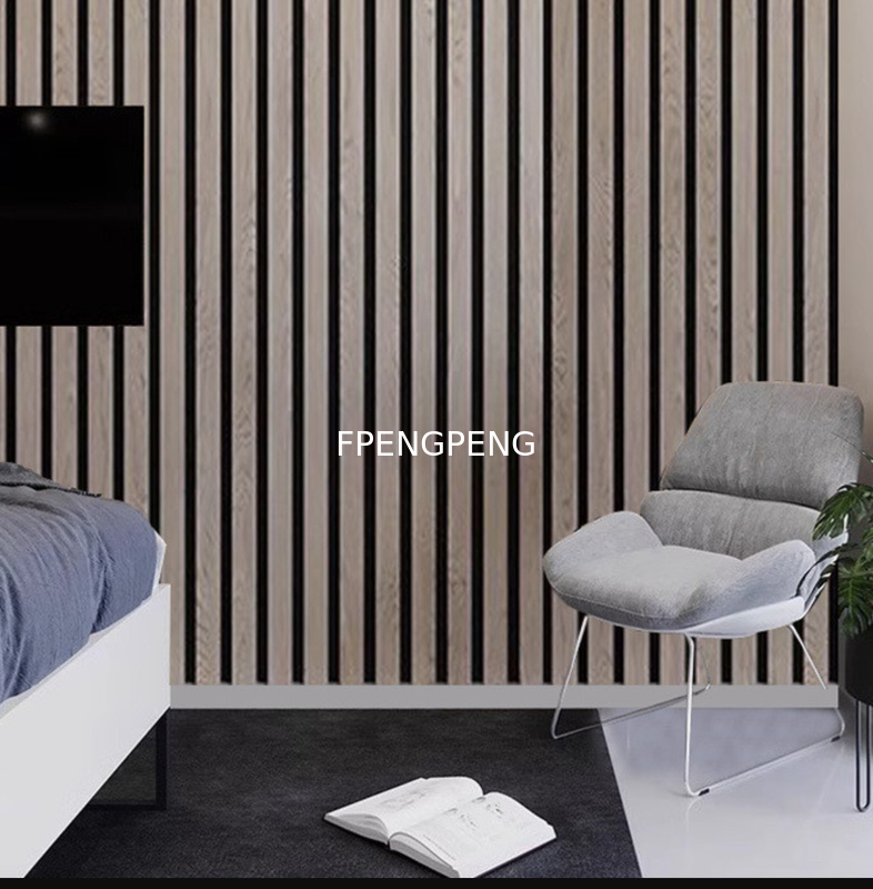 Decorative Nature Oak Wooden Slat Veneer Mdf Soundproof Acoustic Wood Wall Panel