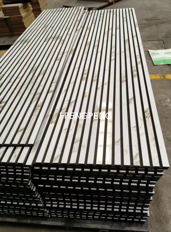 Acoustic Slat Wood Wall Panels Grooved Wooden Acoustic Panels Marble Wall Panel Sound Proofing Panels