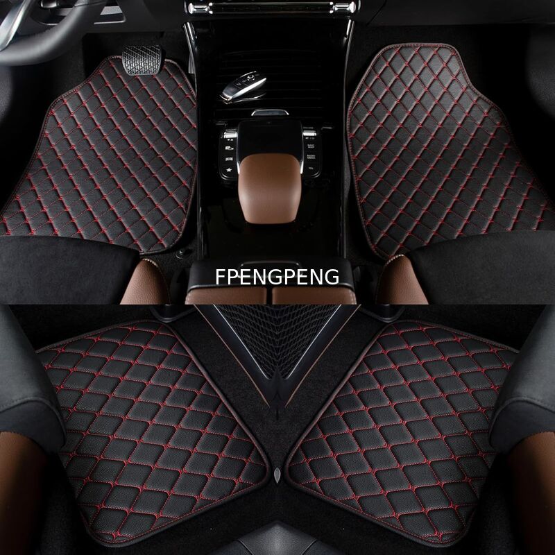 Pvc Leather Car Foot Mat Foot Mat Durable Protective Floor Covering for Vehicle Interior Protection and Easy Cleaning