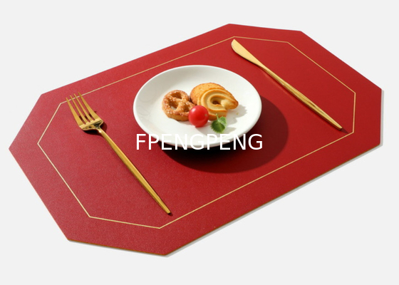 NORDIC INSTAGRAM WESTERN DINING MAT OIL PROOF TABLE MAT PVC DINING PLATE MAT SOLID COLOR DOUBLE LAYER SQUARE LEATHER MAT